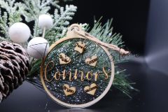 Personalized Round Family Name Ornament