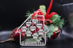 Personalized House Shaped Family Name Ornament