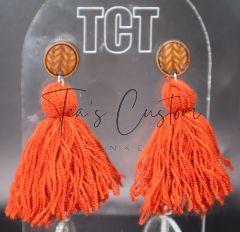 Sienna Faux Knit Yarn Tassel Earrings